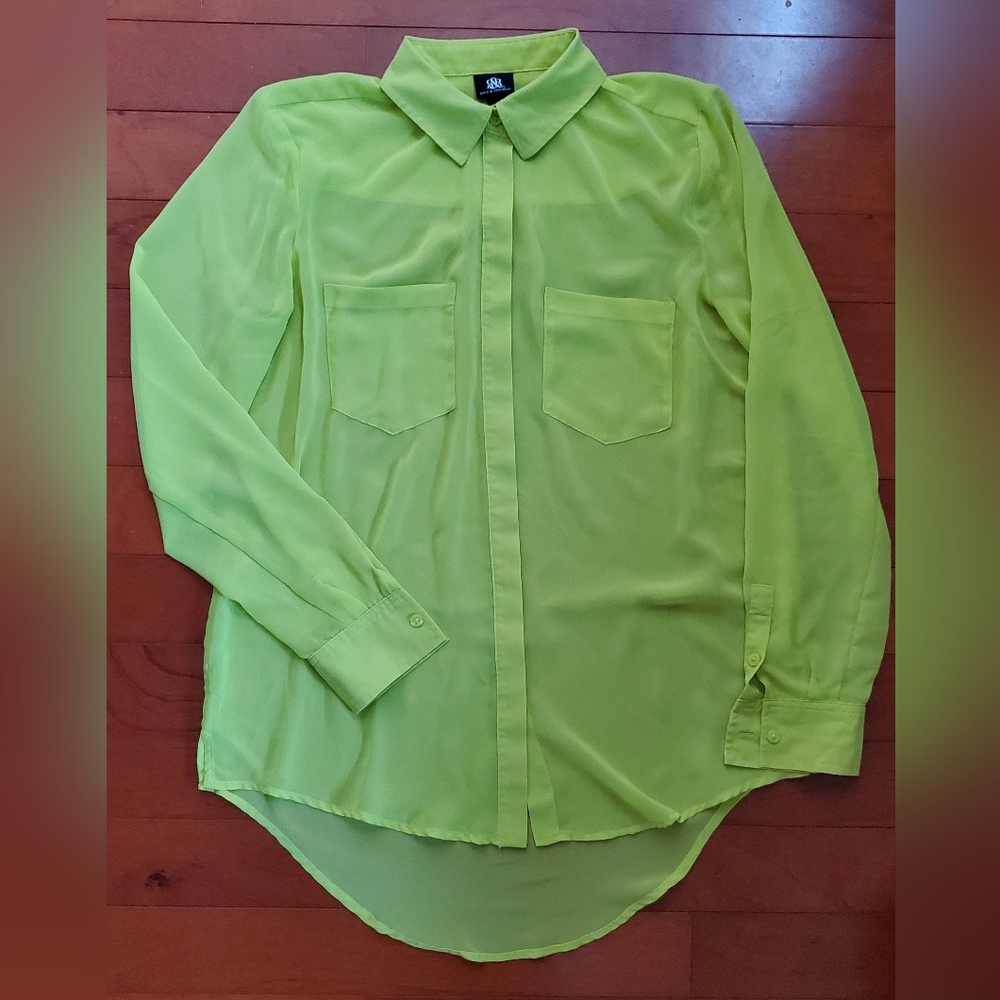 Rock & Republic Button Down See Through Shirt Size Small